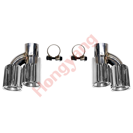 Auto Parts Car Rear Bumper Exhaust Pipe for BMW 6Series F06 F12 F13 Modified to M6 2011-2018 H Style A.Silvery/B.Carbon Fiber