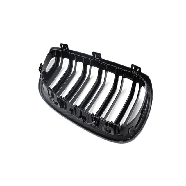 Auto Parts Double Slat Carbon Look Front Bumper Mesh Grille Ornament Car Front Grille for BMW 3 Series E92 E93 2010-2013