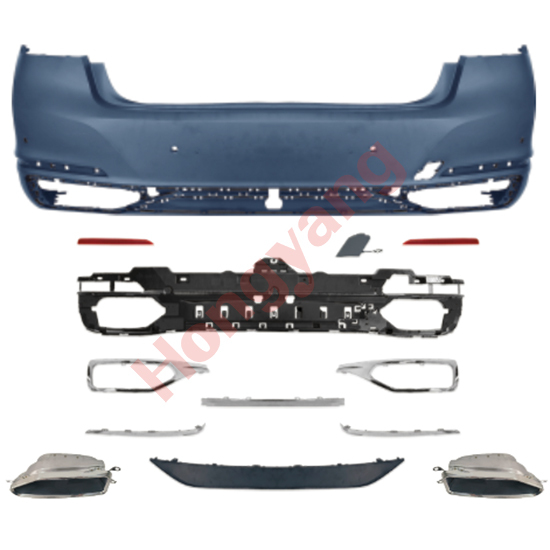 Car Auto Spare Parts Rear Bumper Assy Exhaust Pipe Rear Diffuser Bodykit for BMW 7 Series G11 G12 Modified to Classic 2019-2022