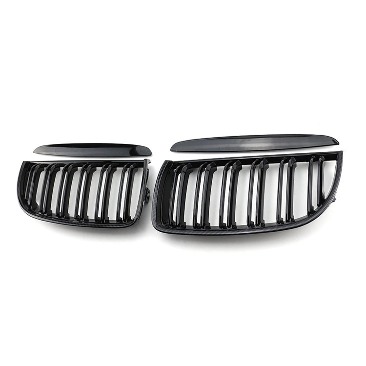 Good Quality Car Front Bumper Grille for BMW 3 Series E90 2005-2007 Double Slat Carbon Look Matte Black