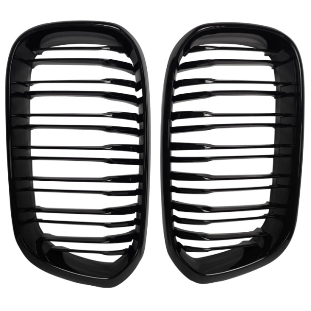 Upgrade F20 Dual Line Matt Black Car Grill for BMW 1Series 2015-2017