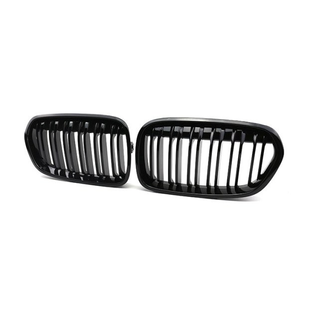 Car Accessories Gloss Black Dual Slat Front Bumper Radiator Mesh Grille Car Grille Fit for BMW Series 1 F52 2016-2020