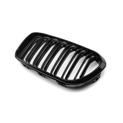 Vehicle Gloss Black Dual Slat Replacement Front Bumper Mesh Grille Car Front Grille for BMW Series 1 F20 2015-2018