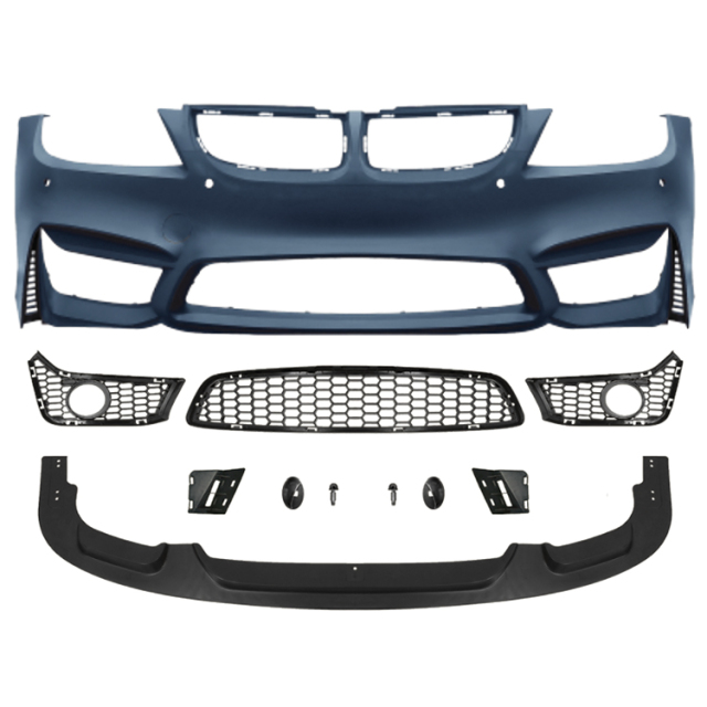 Car Body Kit Front Bumper Assy for BMW 3Series E90 Modified to M4 2005-2008 With Fog Lamp Hole Style