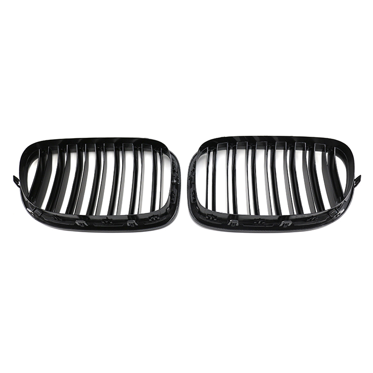 Car Exterior Accessories Car Front Bumper Grill for BMW 7 Series F01 2008-2014 Double Slat Gloss Black/Carbon Look