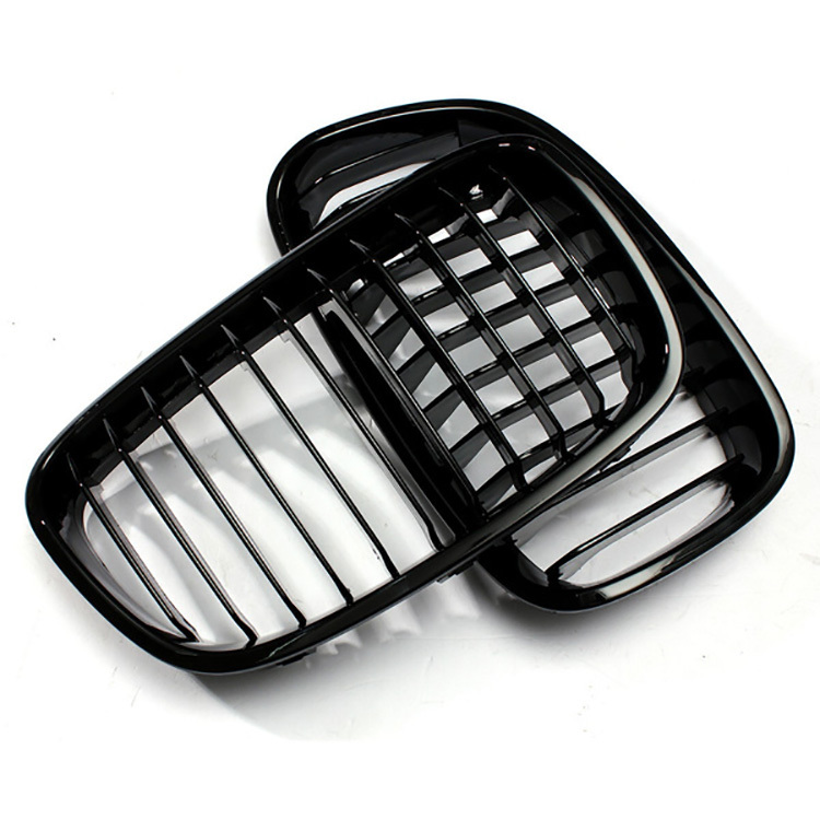 Gloss Black Single Slat Decorative Front Bumper Mesh Radiator Grille Aftermarket Car Front Grille Fit for BMW F20 2012-2014