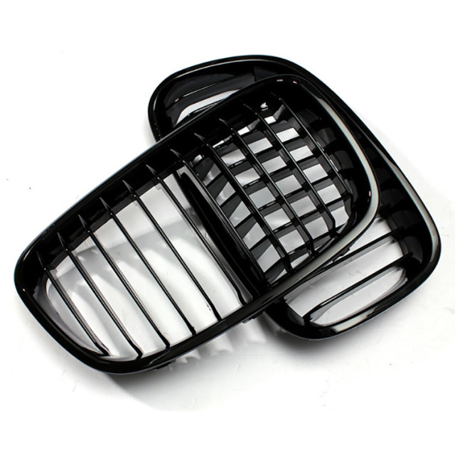 Gloss Black Single Slat Decorative Front Bumper Mesh Radiator Grille Aftermarket Car Front Grille Fit for BMW F20 2012-2014