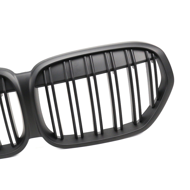 Auto Body Kits Matte Black Dual Slat Front Bumper Mesh Guards Grille Car Front Grille Fit for BMW Series X1 F49 2016