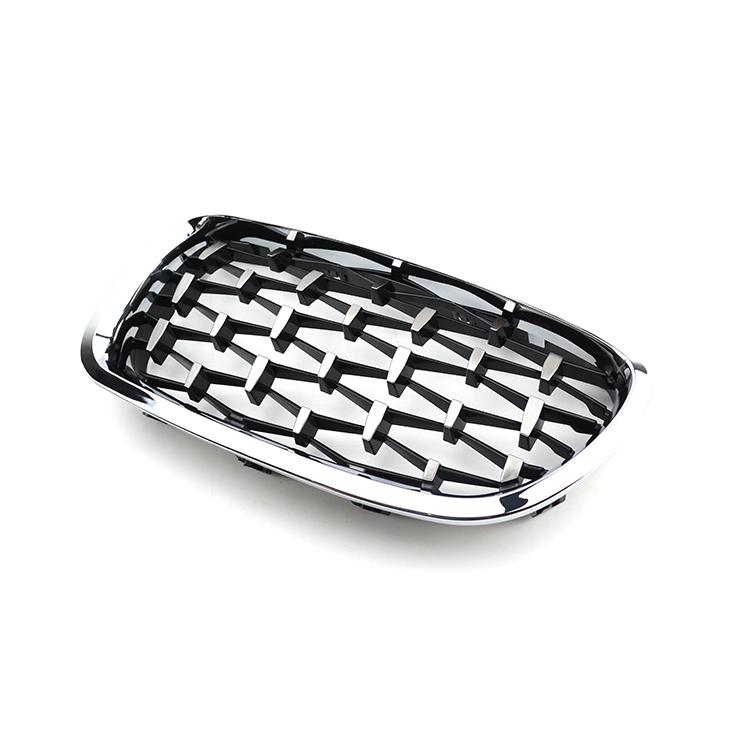 Diamond Half Sliver Painting Plastic Front Bumper Mesh Radiator Guard Grille Car Front Grille Fit for BMW F10 2010-2017