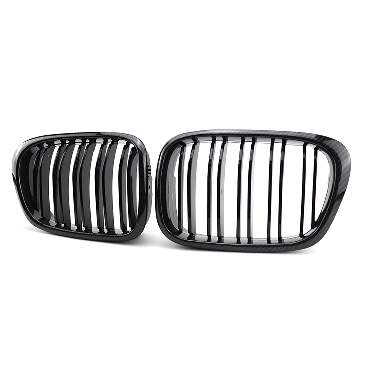 Car Parts Kit Carbon Look Dual Slat Front Bumper Mesh Shutter Grille Car Front Grille Fit for BMW Series 5 E39 2002-2004,www.hongyangcorp.com,Car Parts Kit Carbon Look Dual Slat Front Bumper Mesh Shutter Grille Car Front Grille Fit for BMW Series 5 E39 2002-2004