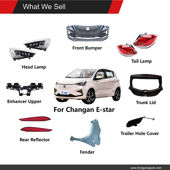 Auto Parts BodyKit Car Rear Bumper and Trunk Lid for ChangAn E-STAR 2020-2023 OE:2804111-AM60,A301106-0102,www.hongyangcorp.com,Auto Parts BodyKit Car Rear Bumper and Trunk Lid for ChangAn E-STAR 2020-2023 OE:2804111-AM60,A301106-0102