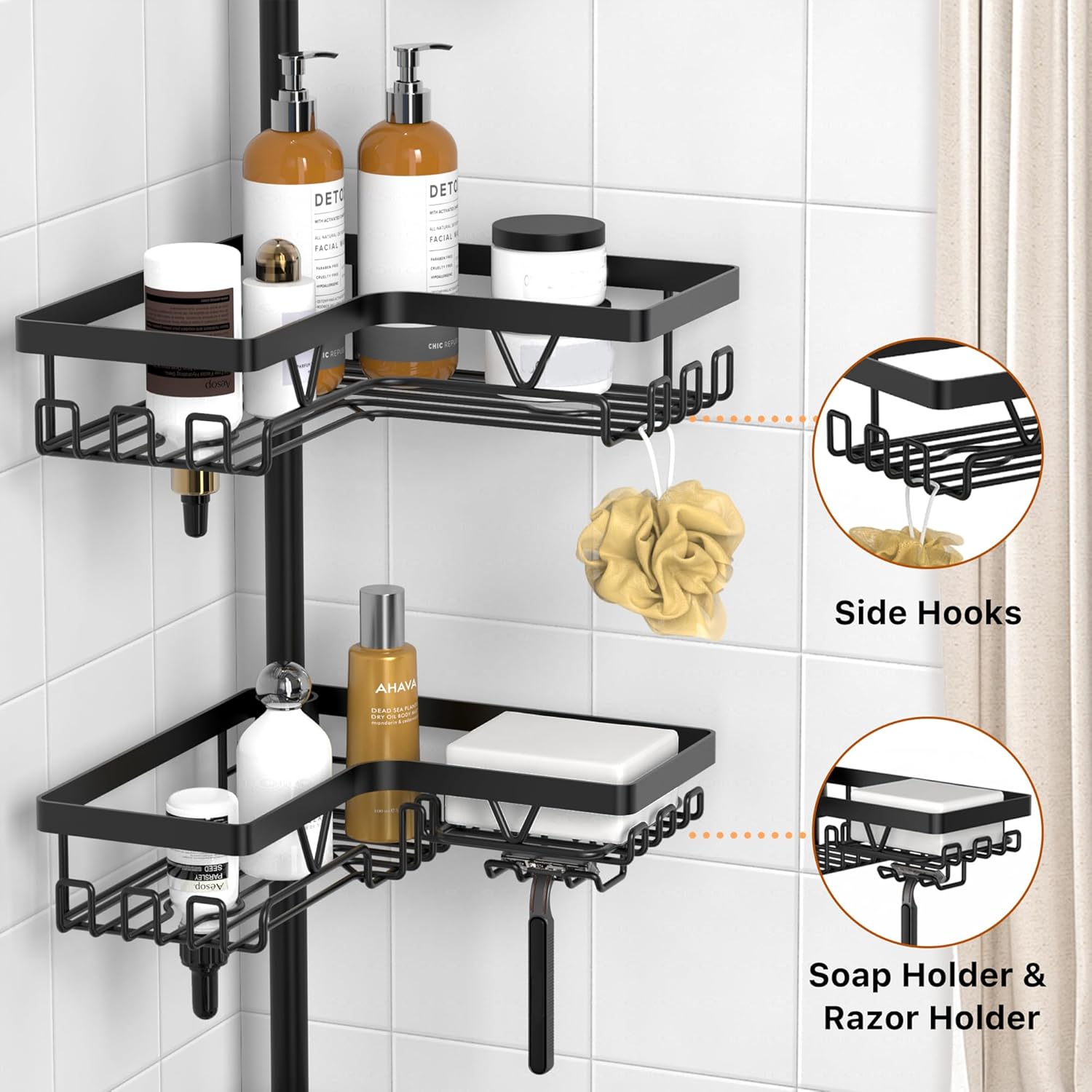 Kegii Corner Shower Tension Bar - Thumbnail 2