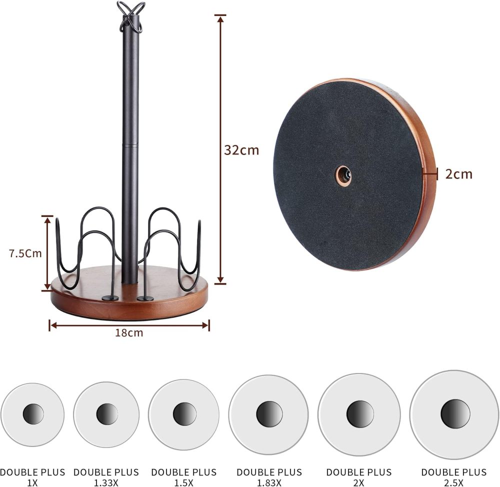 KEGII Standing Toilet Paper Holder, Wooden and Metal, Suitable for Kitchens and Bathrooms