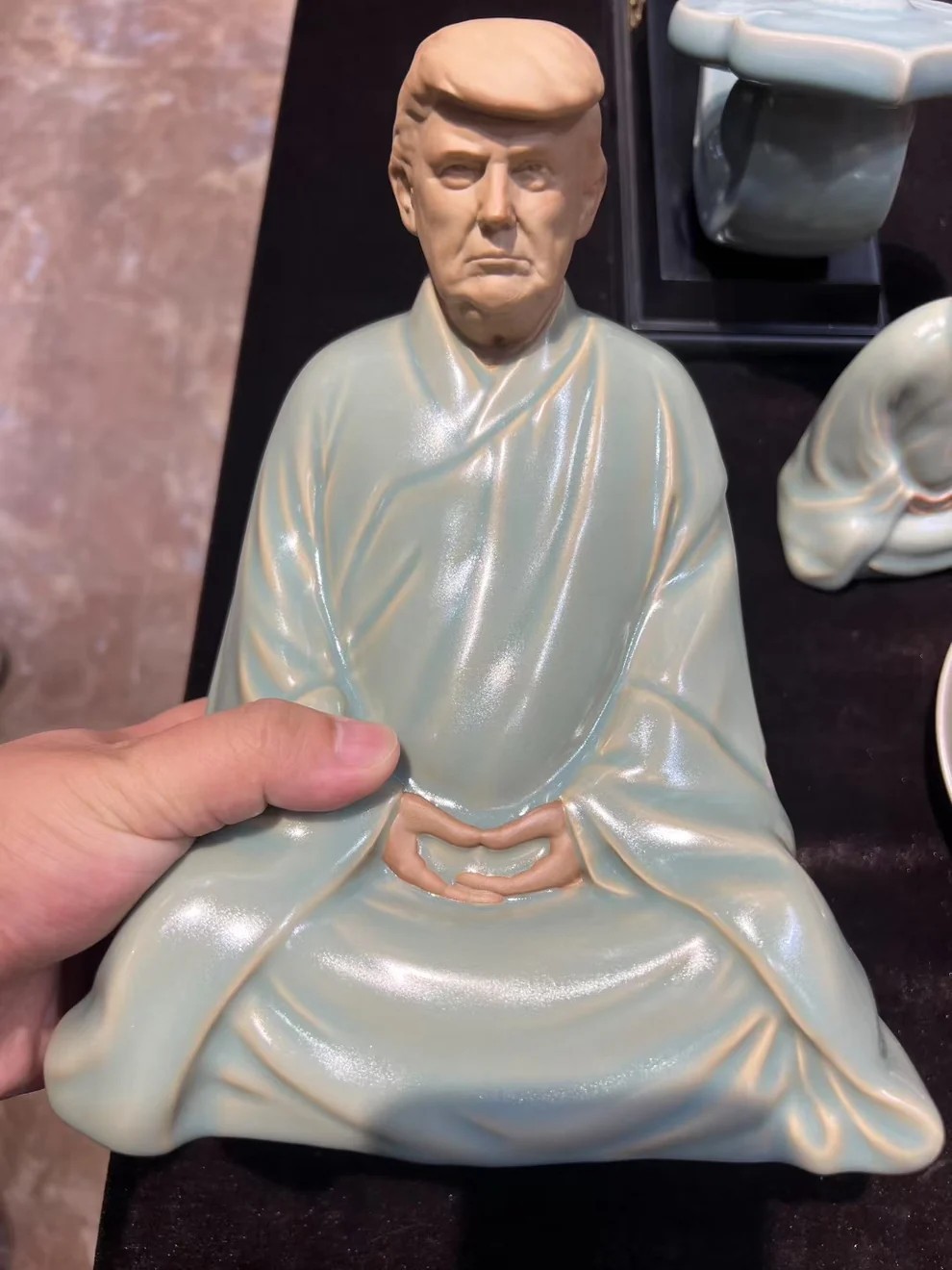 Anyicon Trump-Themed Ru Ware Porcelain Tea Pet,Dimi AI,Anyicon Trump-Themed Ru Ware Porcelain Tea Pet