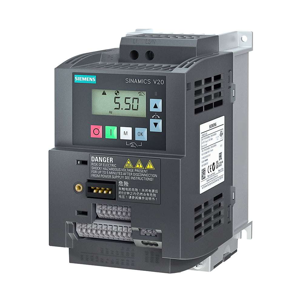 Siemens 6SL3210-5BB21-1UV1 V20 1.1kW Single-Phase Compact Frequency Inverter,Industrial Automation Products - PLC, Drives & Controls,6SL3210-5BB21-1UV1 1.1kW Inverter | Siemens V20 Supplier