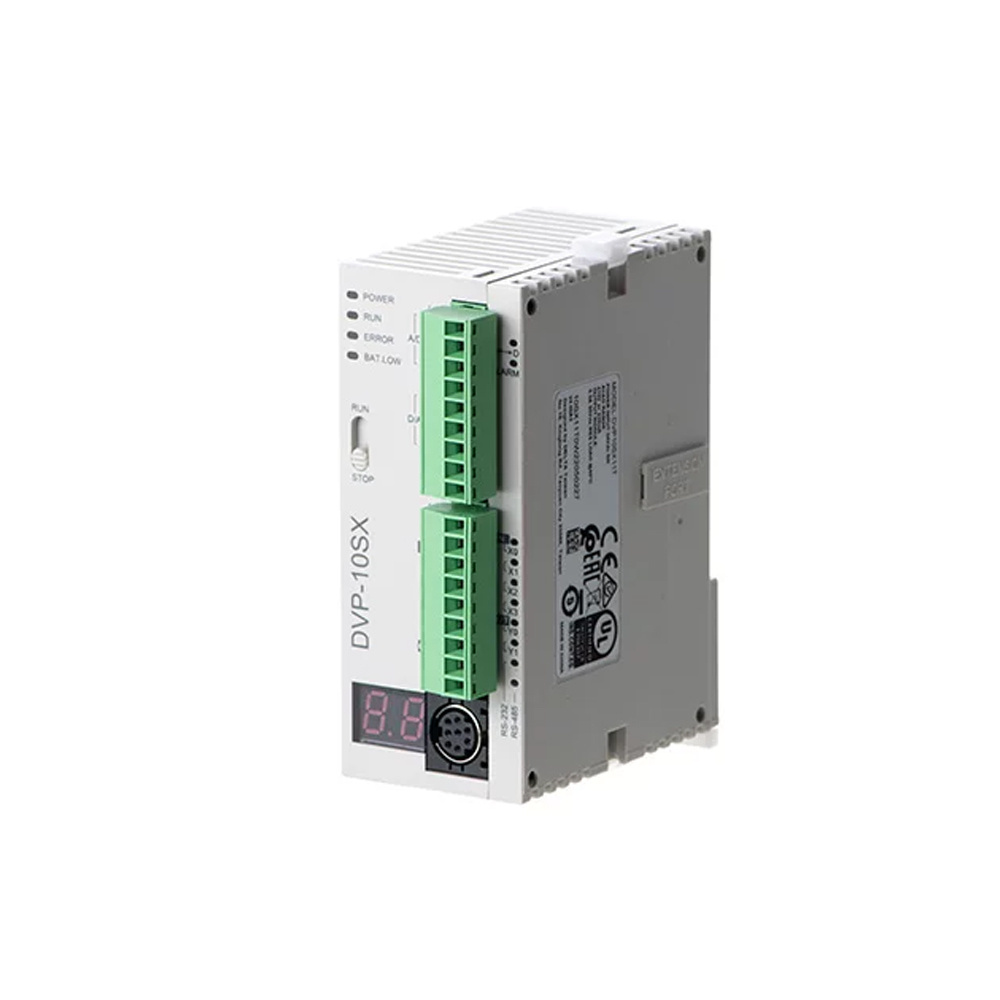 Delta DVP10SX11T DVP-SX Series 10-Point Compact PLC (4DI+2DO+2AI+2AO, NPN Transistor),Industrial Automation Products - PLC, Drives & Controls,DVP10SX11T Slim Mixed I/O PLC | Delta Automation Supplier