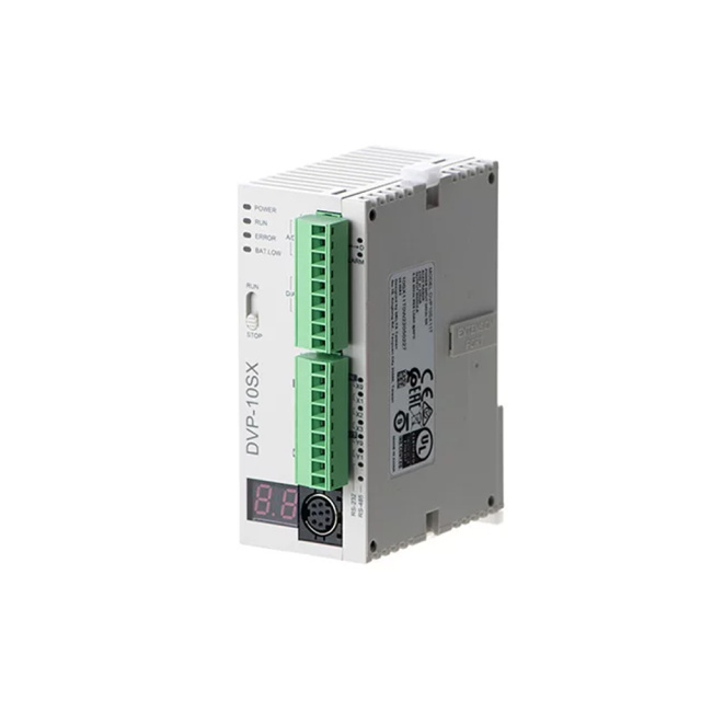 Delta DVP10SX11T DVP-SX Series 10-Point Compact PLC (4DI+2DO+2AI+2AO, NPN Transistor),Industrial Automation Products - PLC, Drives & Controls,DVP10SX11T Slim Mixed I/O PLC | Delta Automation Supplier