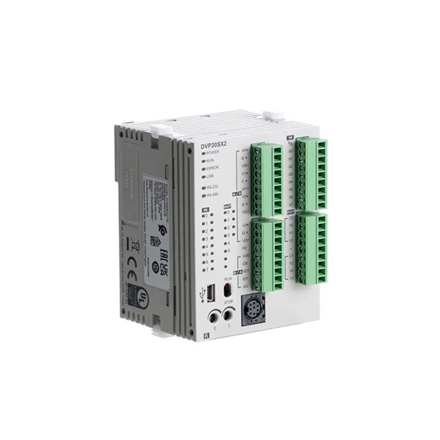 Delta DVP20SX211R DVP-SX2 Series 20-Point Compact PLC (8DI+6Relay DO+4AI+2AO),Industrial Automation Products - PLC, Drives & Controls,DVP20SX211R Slim Mixed I/O PLC | Delta Automation Supplier