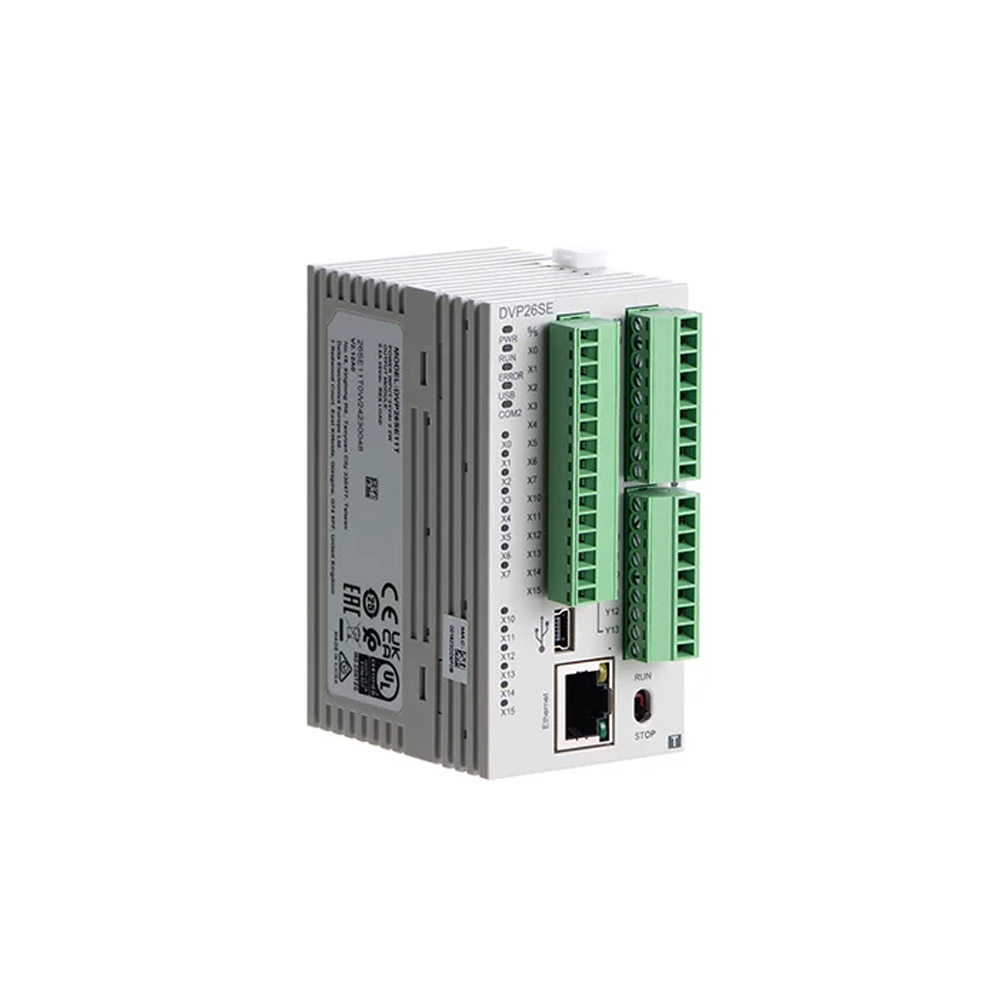 Delta DVP26SE11T DVP-SE Series 26-Point Slim PLC (14DI+12NPN Transistor DO, Ethernet),Industrial Automation Products - PLC, Drives & Controls,DVP26SE11T Slim Network PLC | Delta Automation Supplier