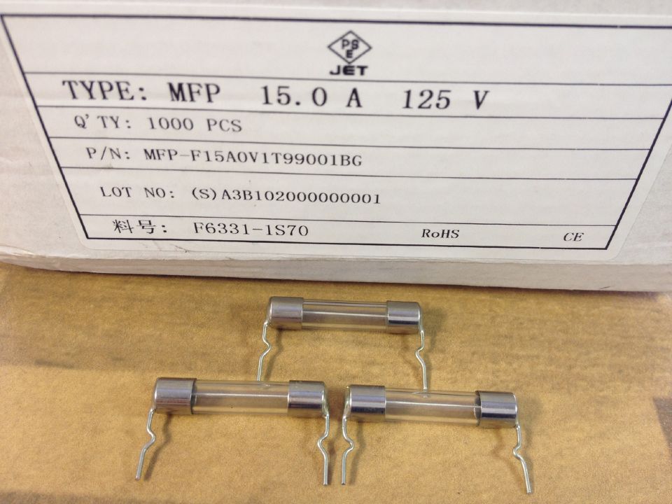 Imported Japanese JET pin MFP 6X30 15A 125V FUSE miniature glass fuse