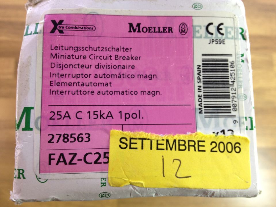 Muller spot MOELLER FAZ-C25/1 circuit breaker 1P25A (Spain) original authentic