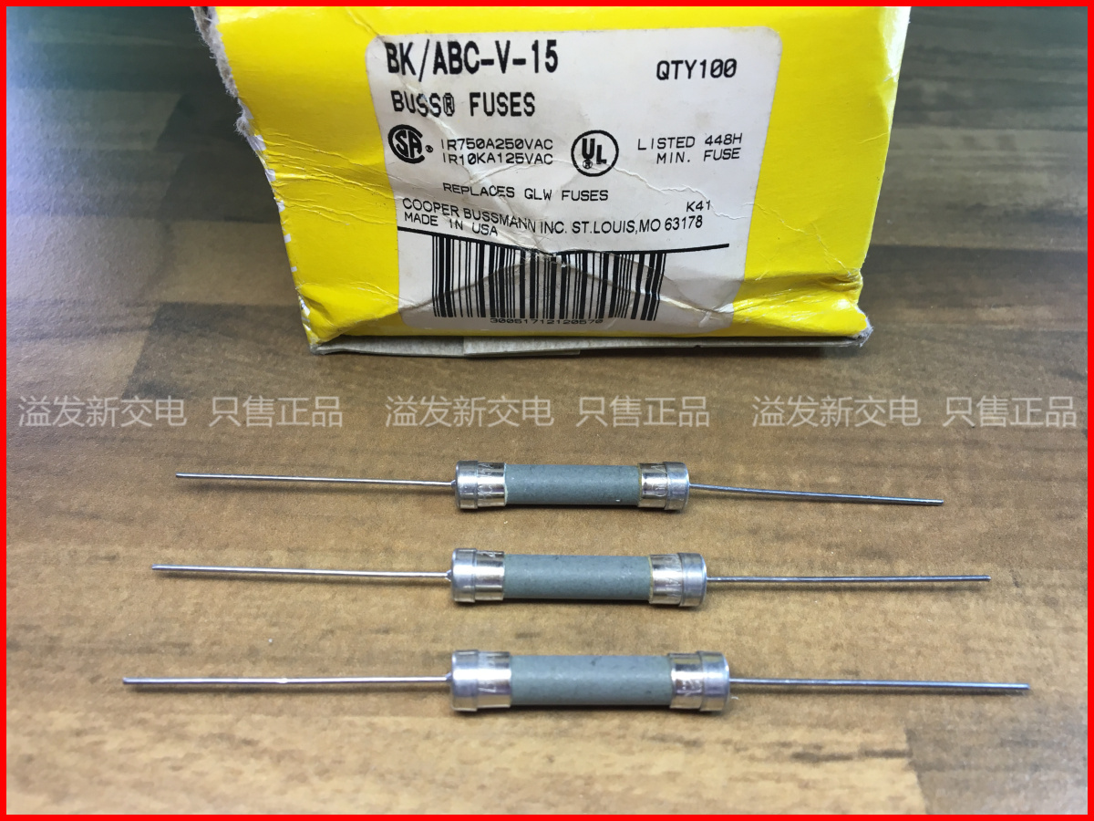 American BUSS BK/ABC-V-15 15A 250V Bussmann fuse pin safe 6X30