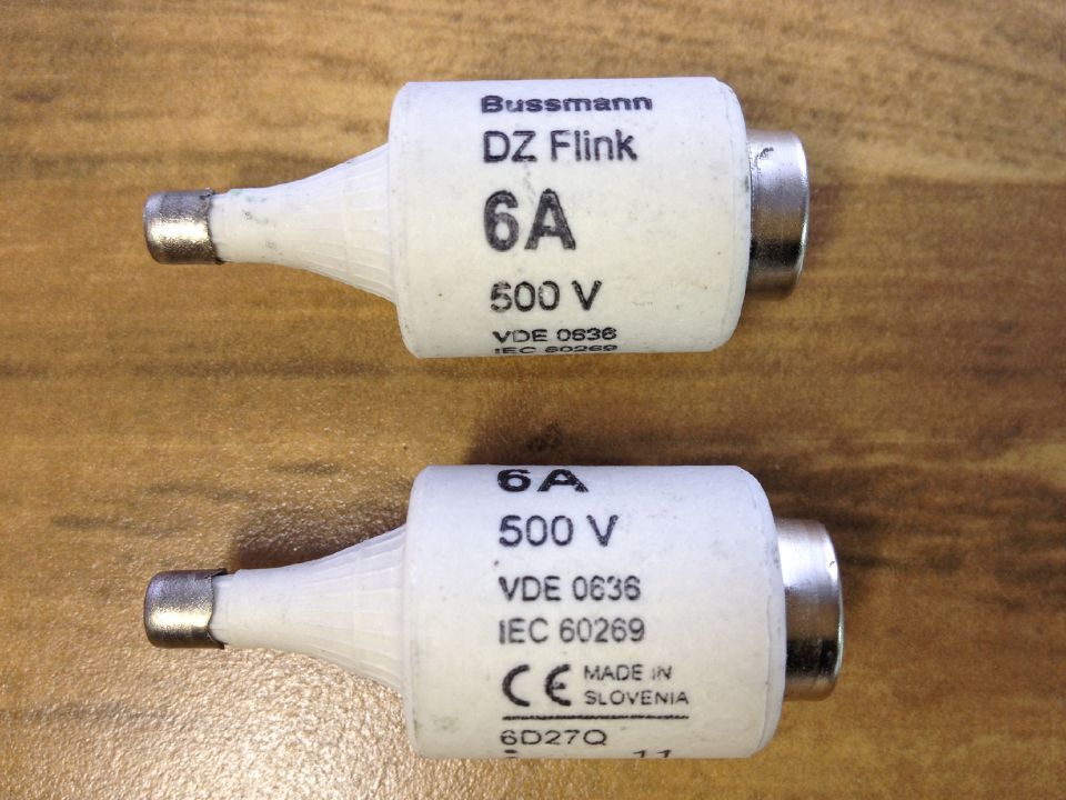 U.S. 6D27Q DZ Flink 6A500A Bussmann import insurance VDE0636 fuse