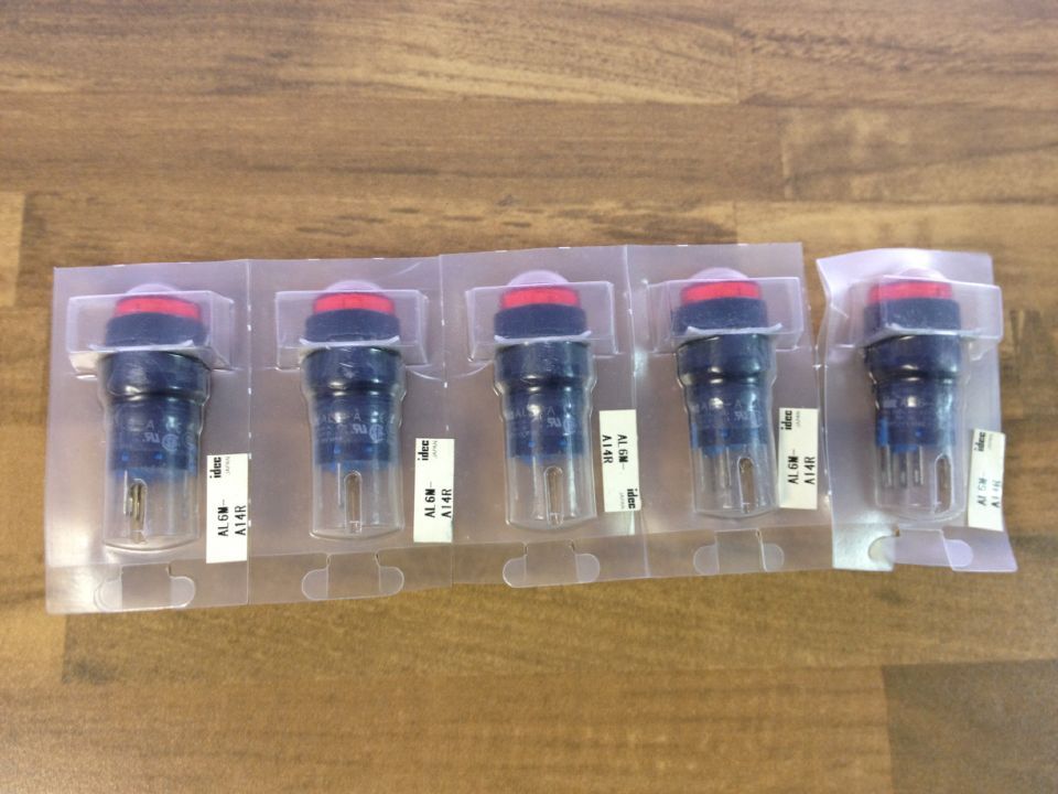 Japan's IDEC and AL6-A with light red button button 24V 16MM NO NC lock