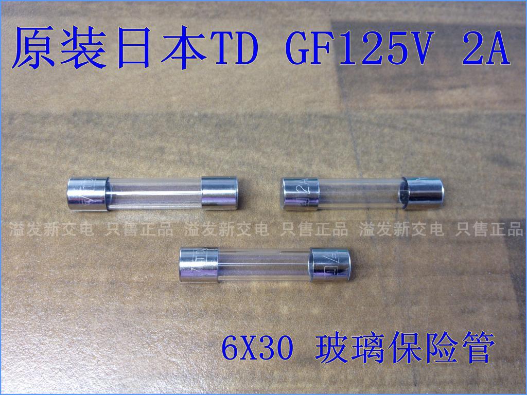 Original Japanese GF125V2A TD imported glass fuse 2A 6X30 125V
