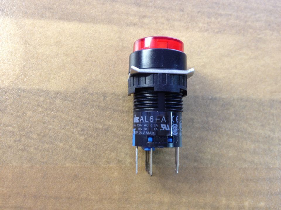 Japan's IDEC and AL6-A with light red button button 24V 16MM NO NC lock