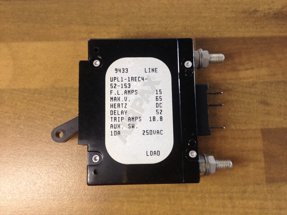 The United States AIRPAX LINEUPL1-1REC4-52-153 Ebers breaker 1P15A with auxiliary -