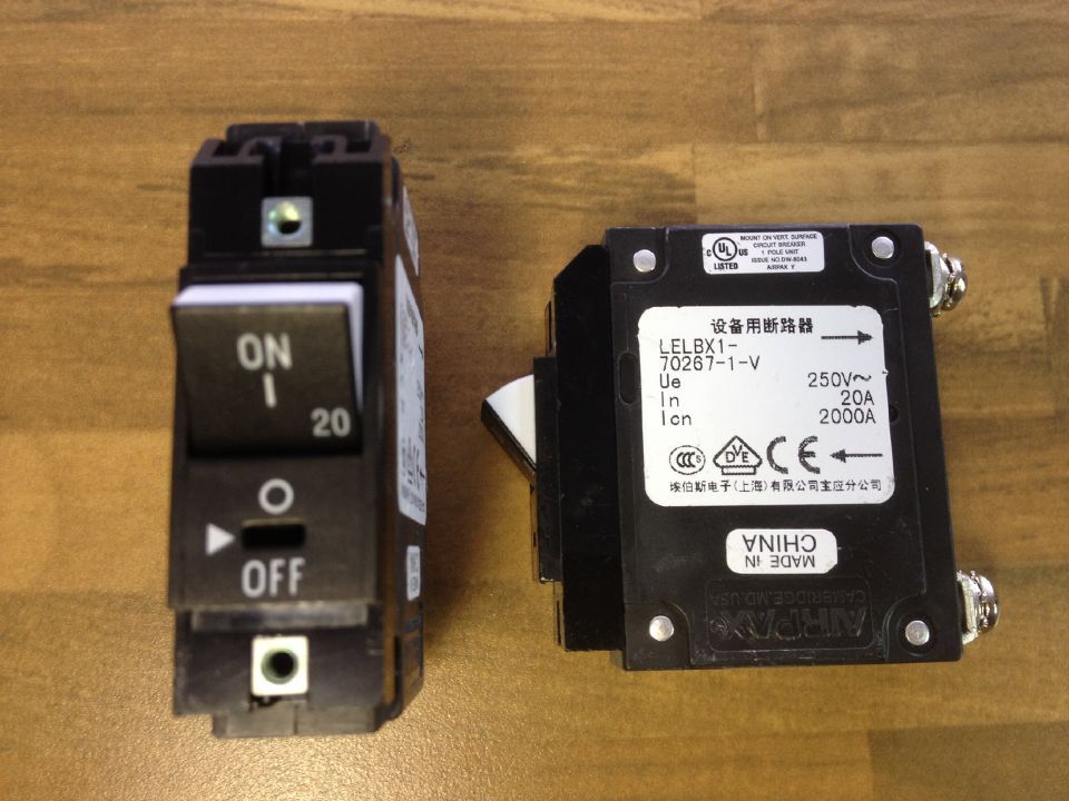 The United States AIRPAX LELBX1-70268-1-V - Ebers breaker 1P20A 250V