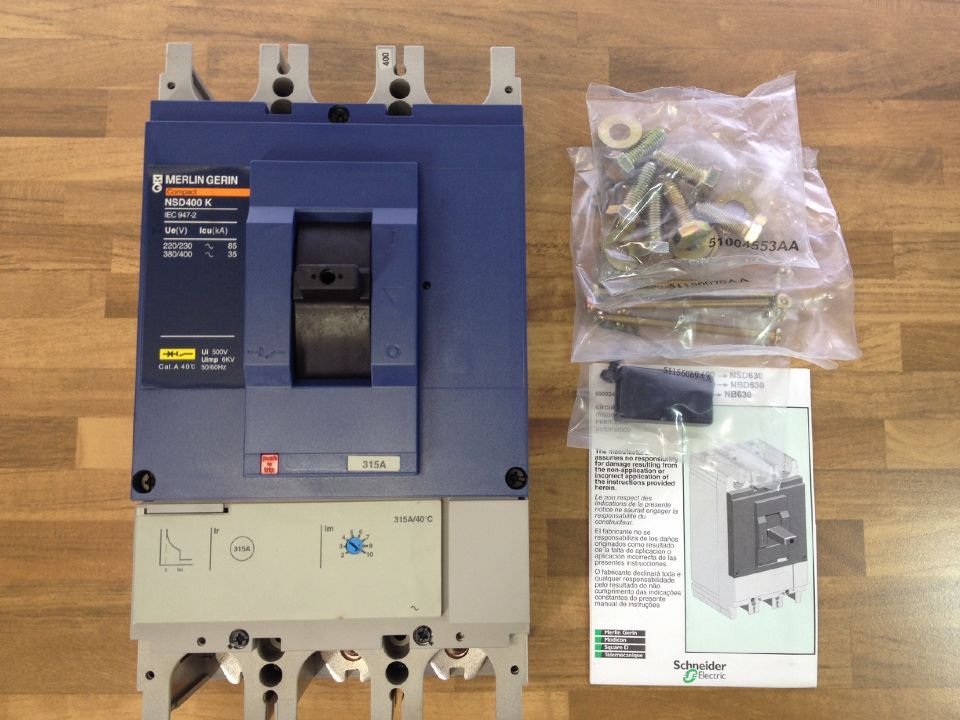 The original Schneider Schneider NSD400K instead of EZP400M 3P315A circuit breaker