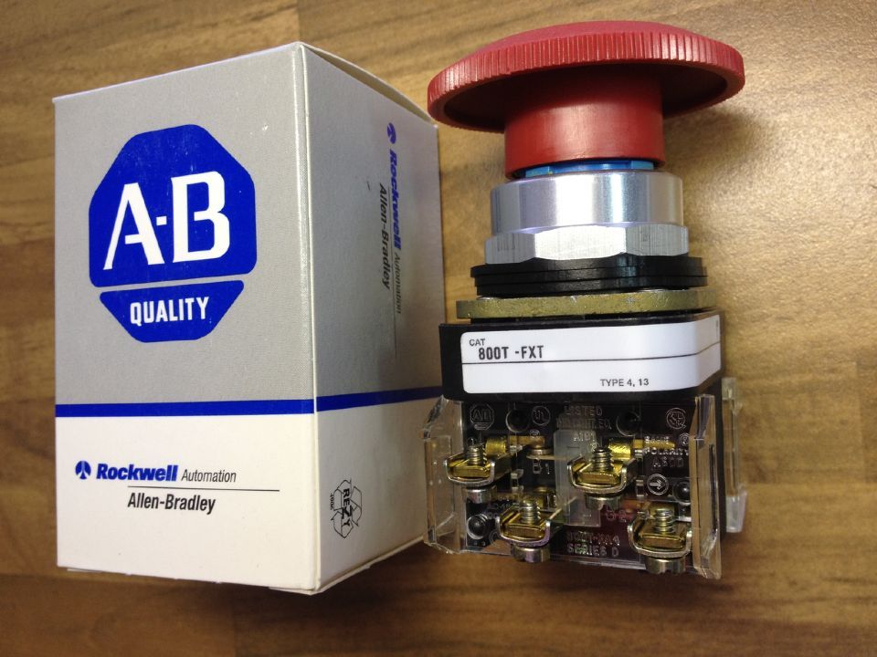 Original United States A-B Rockwell 800T-FXT high power 15A grinding mushroom lock button emergency stop button