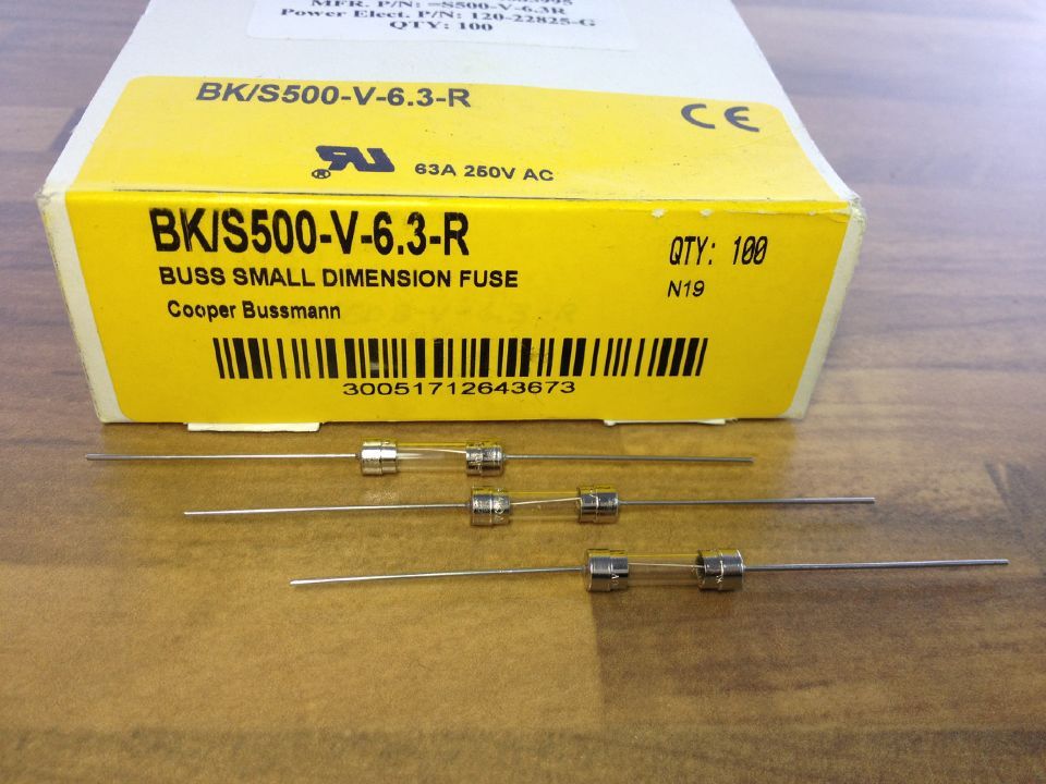 BK/S500-V-6.3-R Bussmann pin fuse tube BUSS 5X20 6.3A250V