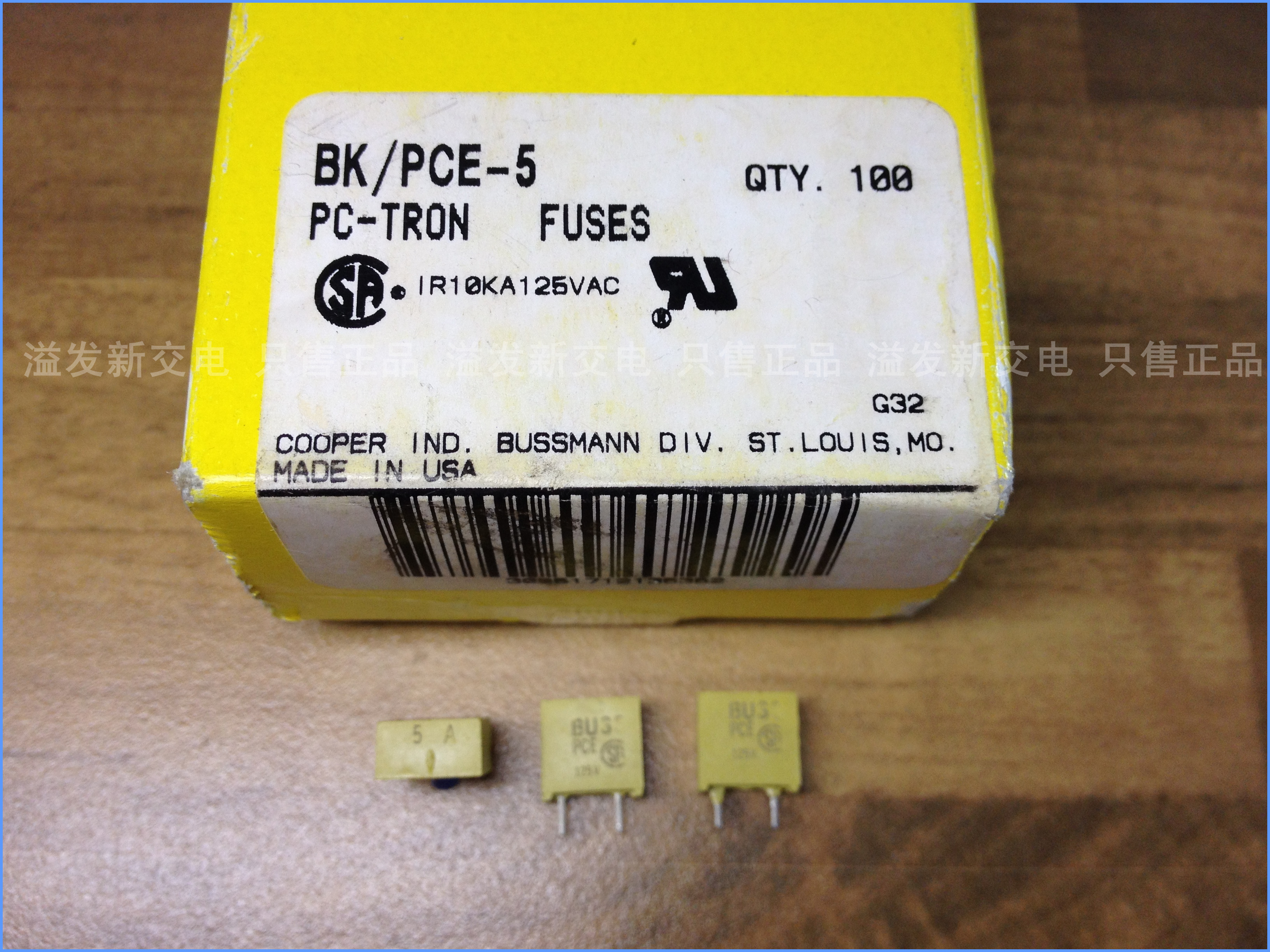 United States BUSS BK/PCE-5 5A 125V Bussmann square pin fuse / insurance tube