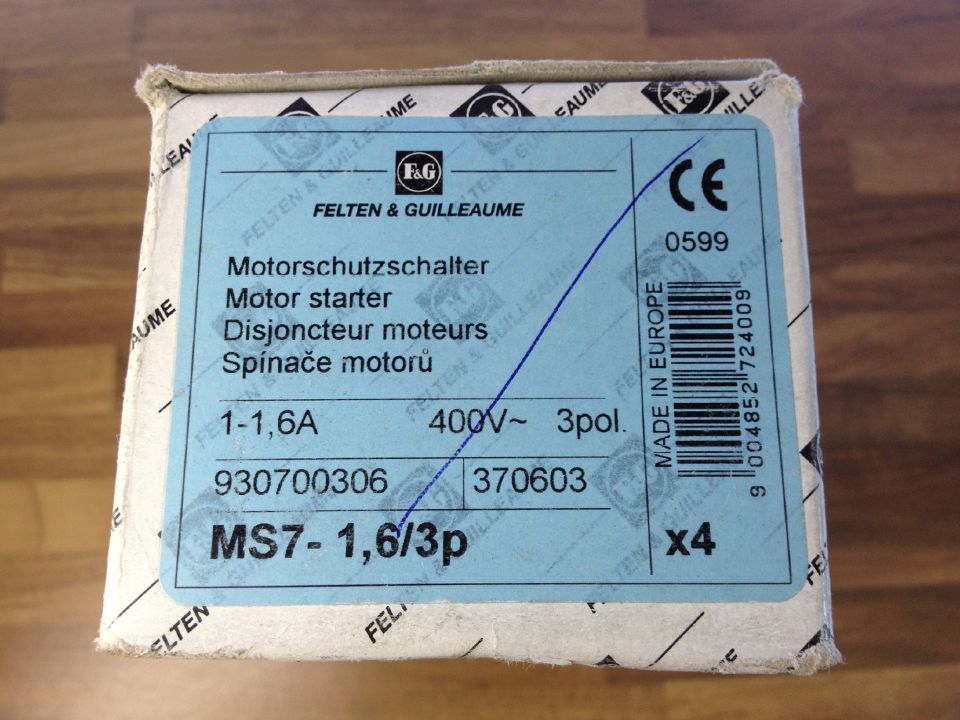 Moeller MS7-1.6 3P Germany MOELLER motor protection switch 1-1.6A miniature circuit breaker