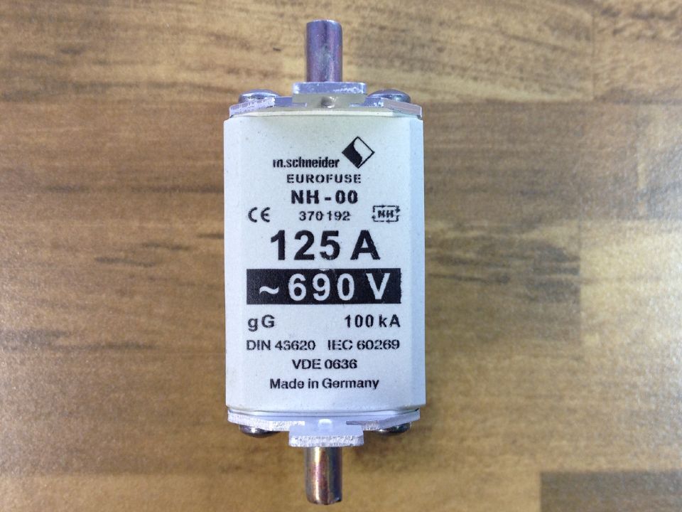 U.S. VDE0636 125A EUROFUSE fuse NH-00 370192 insurance 690VBuss