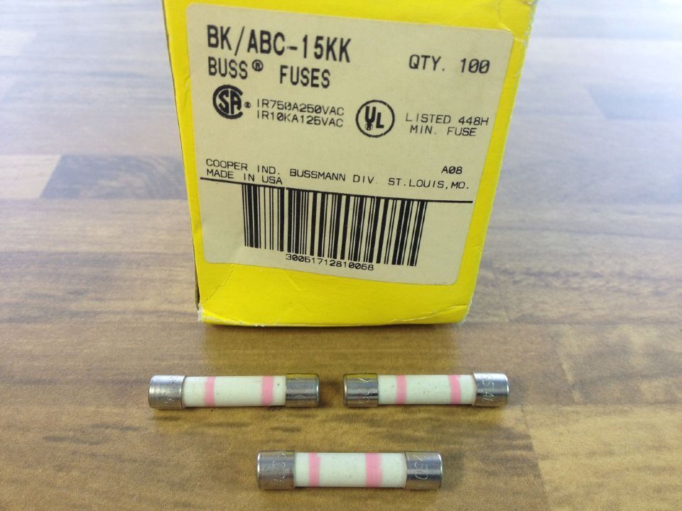 United States BK/ABC-15KK ABC-15 fuse 15A 250V ABC-15K Bussmann original