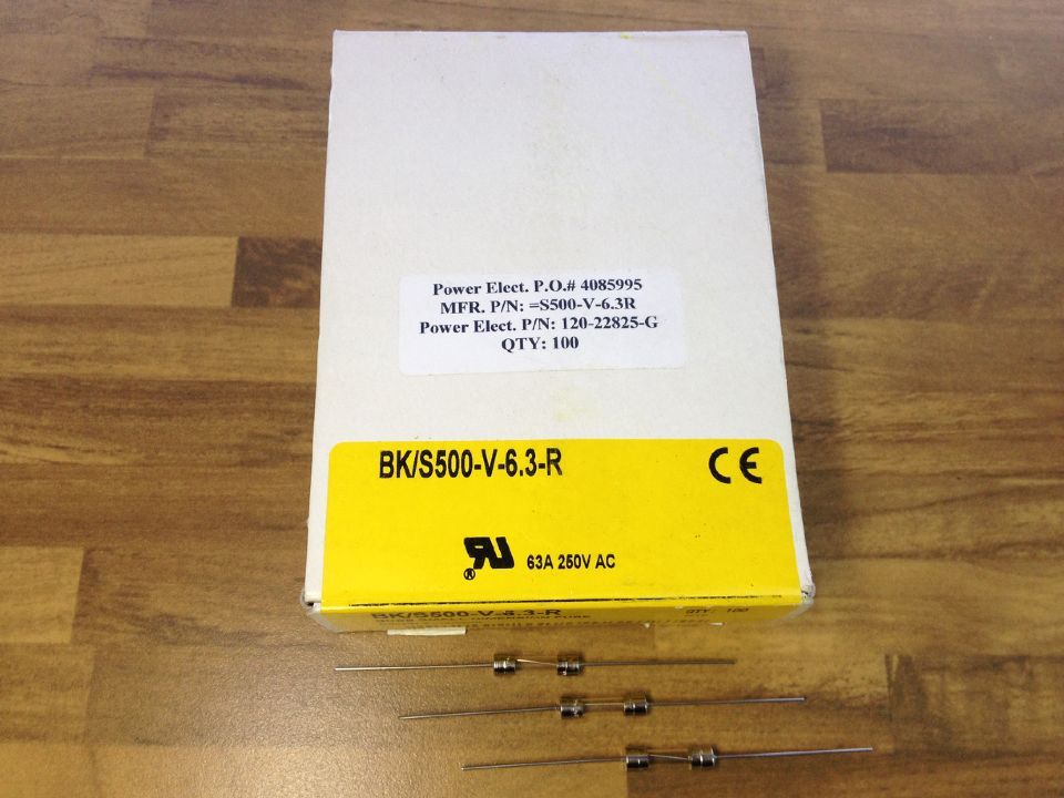 BK/S500-V-6.3-R Bussmann pin fuse tube BUSS 5X20 6.3A250V
