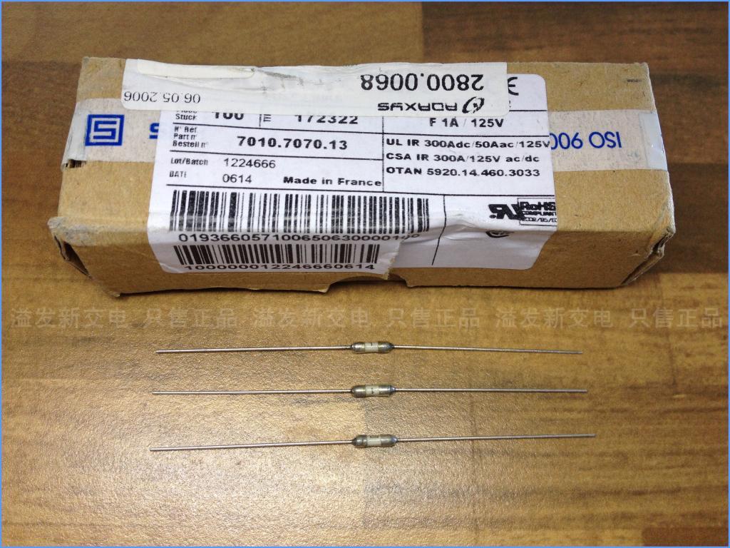 Imported Swiss Shute SCHURTER 172322 125V 1A pin fuse tube