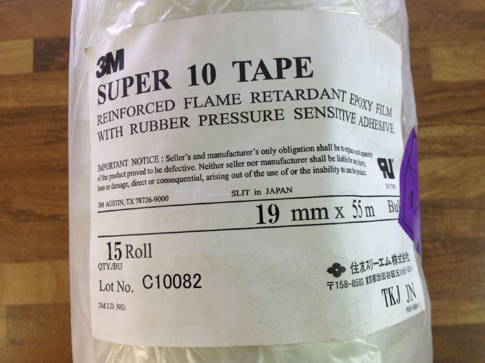 The United States 3M SUPER 10 epoxy thin film electrical tape 19MMX55M transformer relay original cloth
