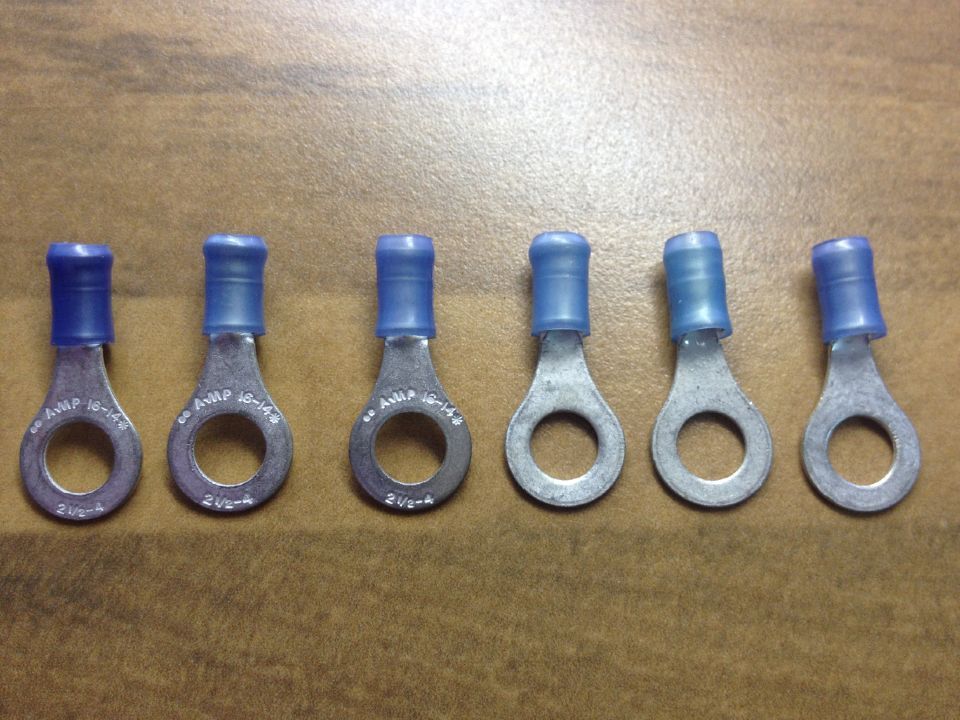 The United States TE AMP 16-14 O Tyco cold pressed terminal circular pre insulated end copper wire nose