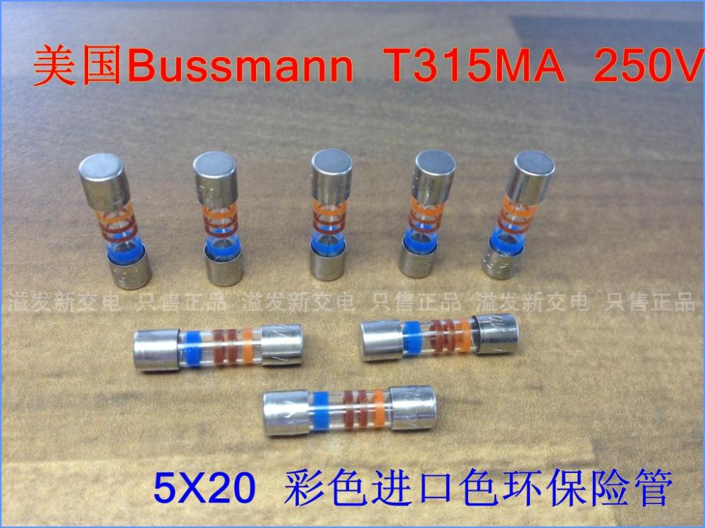 The United States T315MA 250V Bussmann color green insurance pipe 5X20 315MA