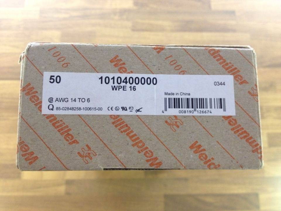 Original authentic German Weidmuller Wade Miller WPE16 straight terminal 1010400000