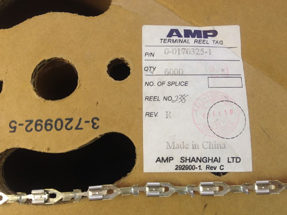 American Tyco import terminal 0-0170325-1 Tyco AMP14-16 plug 5MM wide copper strip