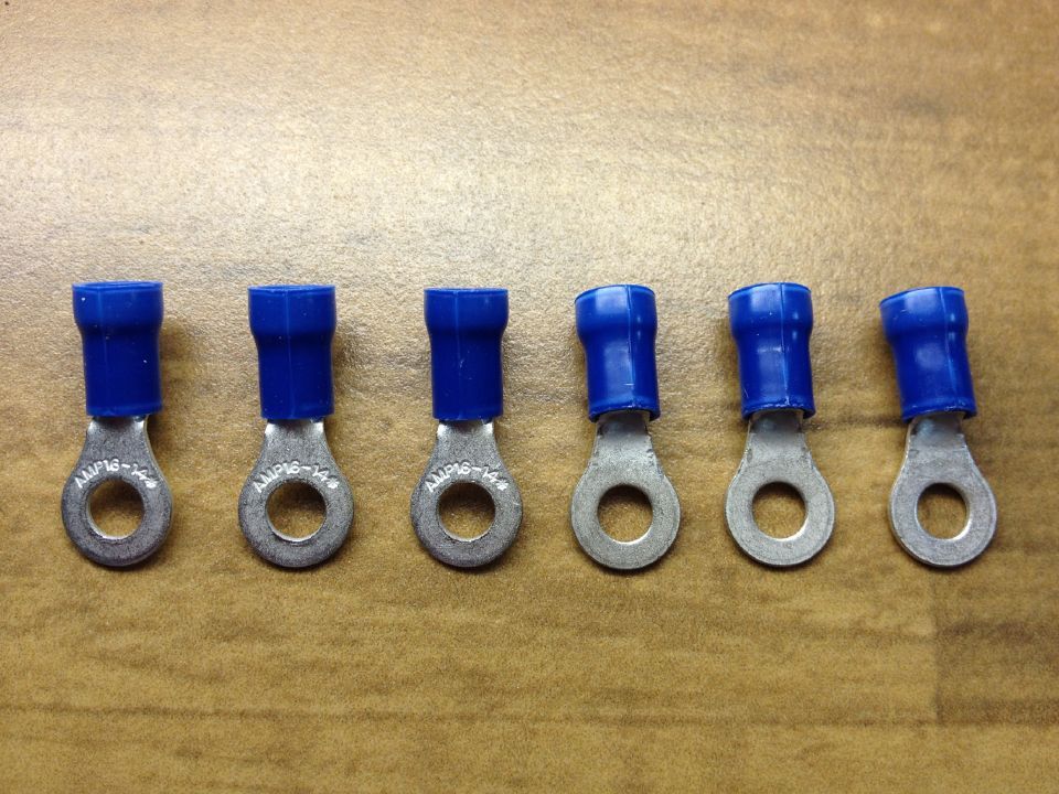 The United States TE AMP 16-14 O Tyco cold pressed terminal circular pre insulated end copper wire nose