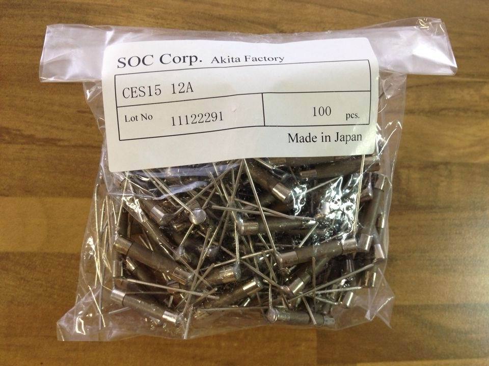 Imported Japanese CES15 12A SOC explosion-proof pin glass insurance 250V 6X30 SOCCES15