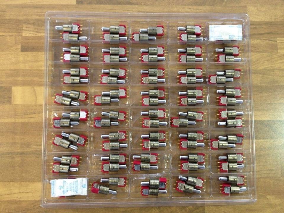 The original C & K U15 C.R. toggle switch with self SA.PART#U15T1PZG8E gold plated pins