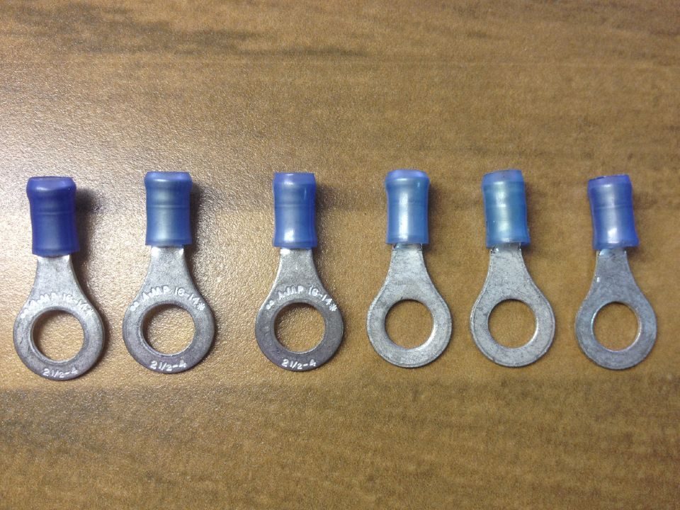 The United States TE AMP 16-14 O Tyco cold pressed terminal circular pre insulated end copper wire nose